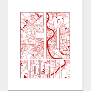 Cologne, Germany City Map Typography - Oriental Posters and Art